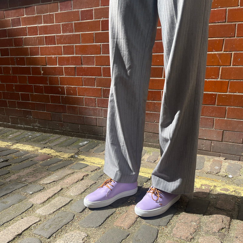 KARL Lilac | Mens Pale Violet Leather Sneakers | Tracey Neuls