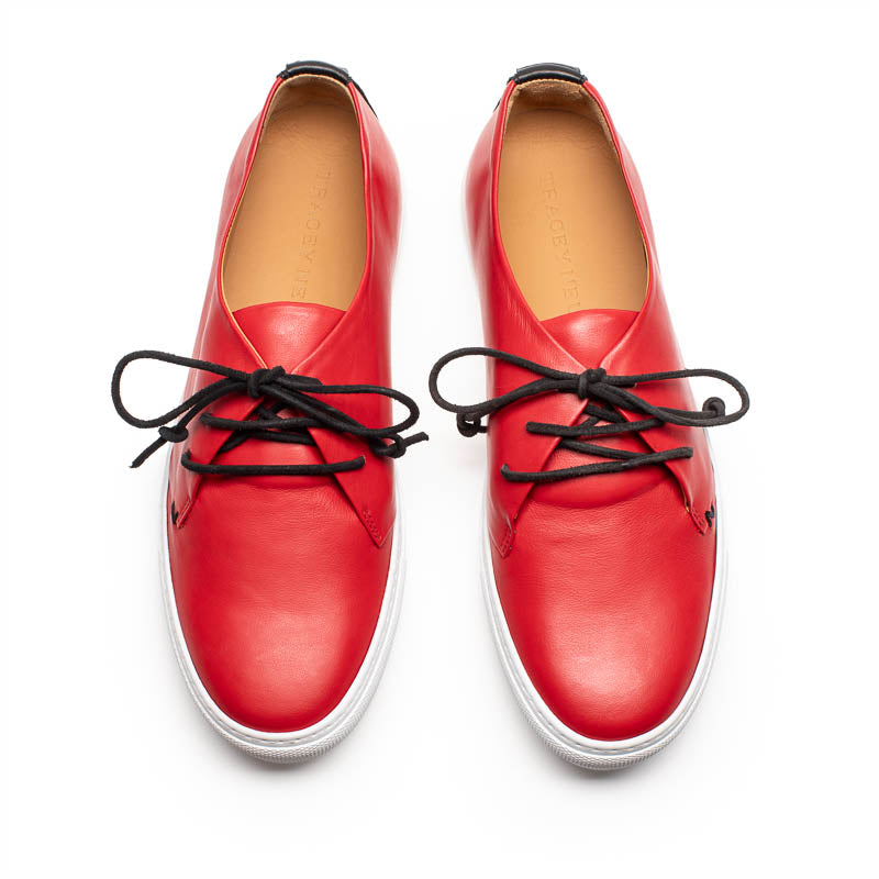 KARL Redlight | Mens Red Leather Sneakers | Tracey Neuls