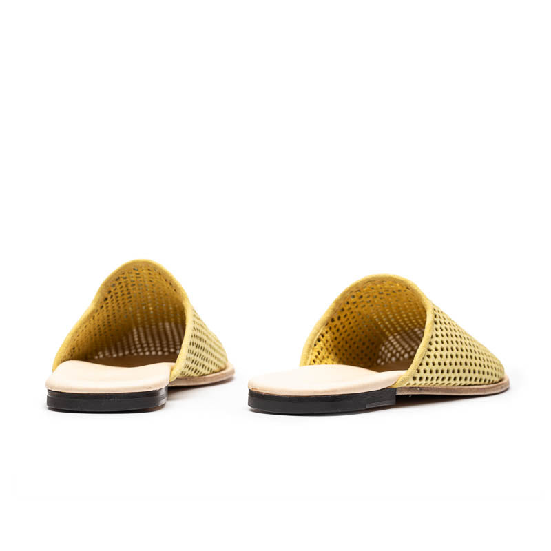 Lala Lime | Perforated Leather Mule | Tracey Neuls