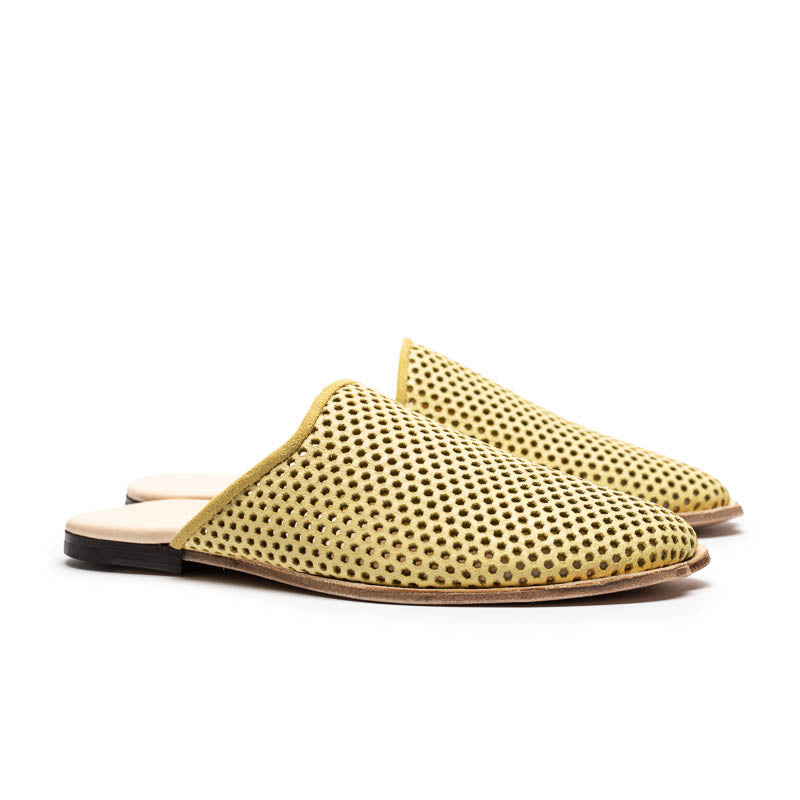 Lala Lime | Perforated Leather Mule | Tracey Neuls