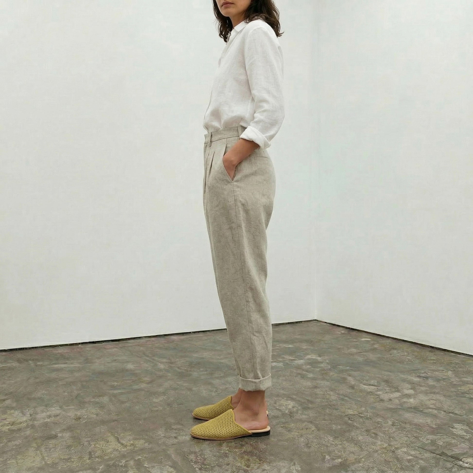 Lala Lime | Perforated Leather Mule | Tracey Neuls