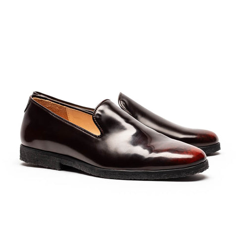 LOAFER Smolder Burgundy Crepe Sole Leather Loafers Tracey Neuls