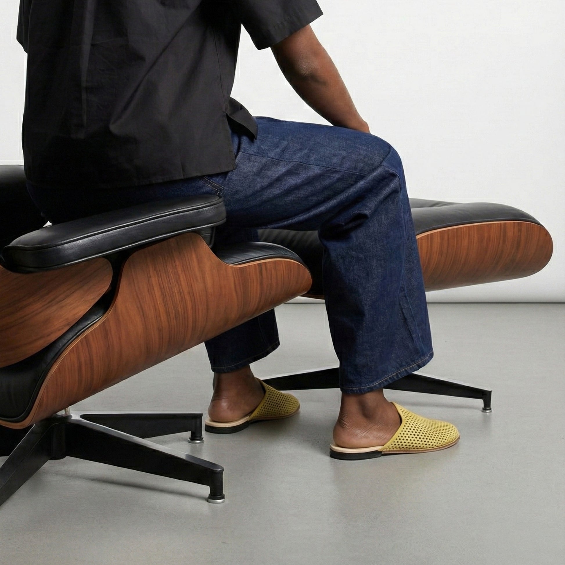 Lala Lime | Perforated Leather Mule | Tracey Neuls