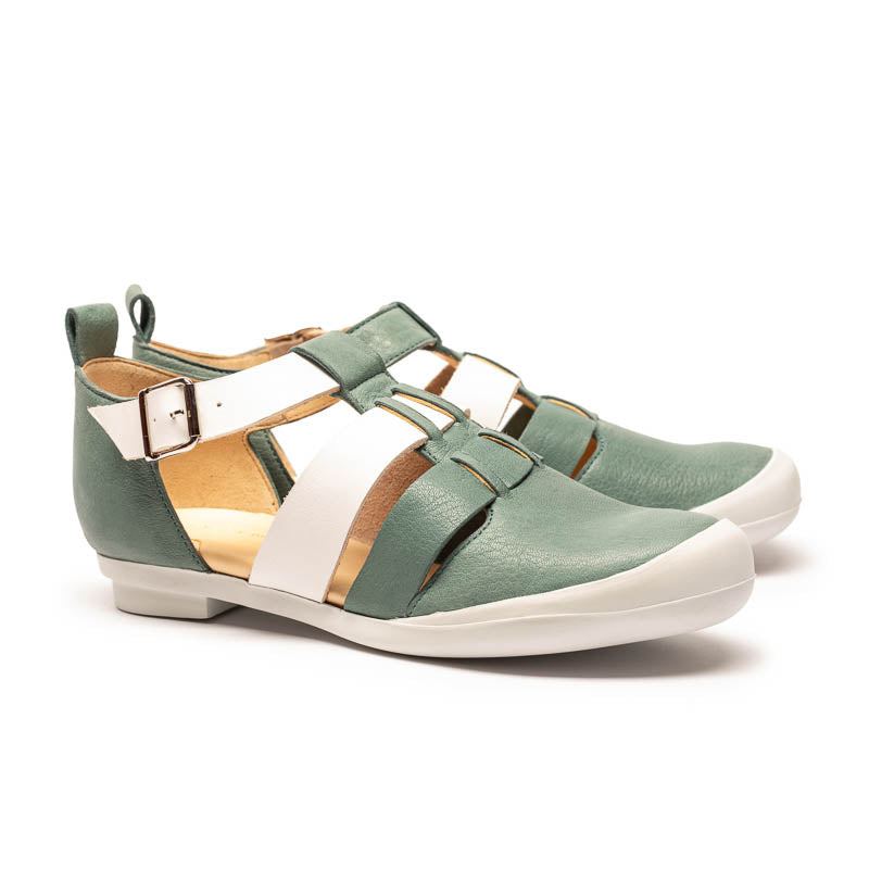 SS25_49 MARINER Sage | Leather Sandals | Tracey Neuls