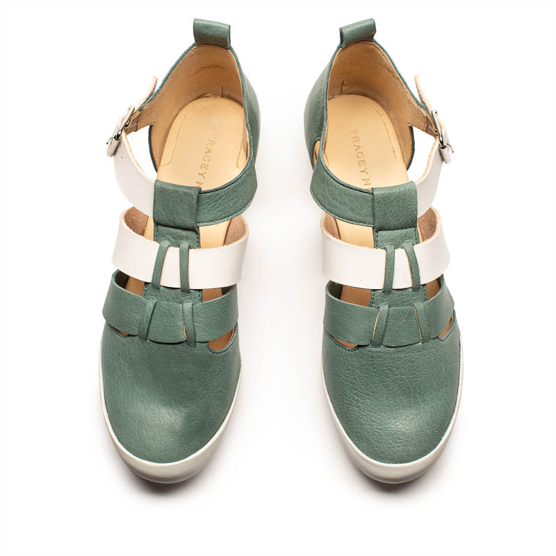 SS25_49 MARINER Sage | Leather Sandals | Tracey Neuls