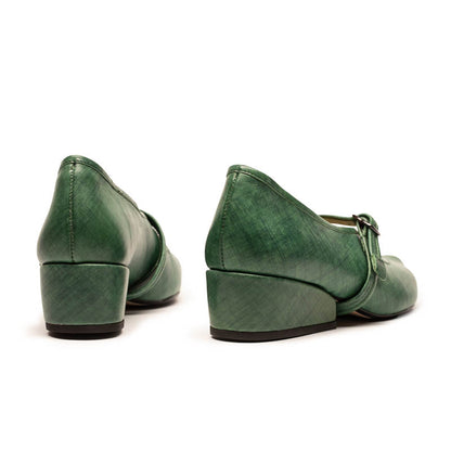 MARY JANE Avocado | Green Leather Mid Heel | Tracey Neuls