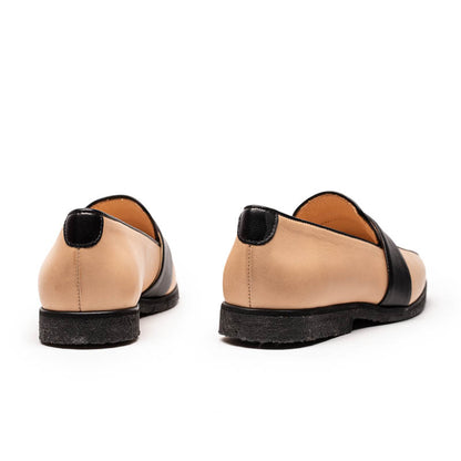 MONDRIAN Neutral | Natural n Black Crepe Sole Loafers | Tracey Neuls