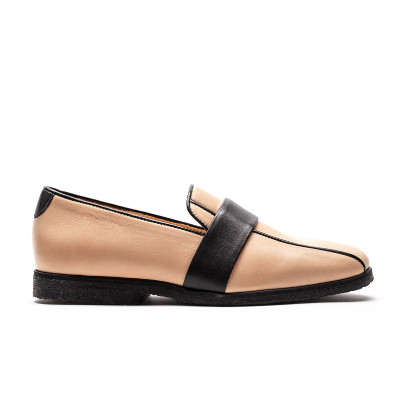 MONDRIAN Neutral | Natural n Black Crepe Sole Loafers | Tracey Neuls