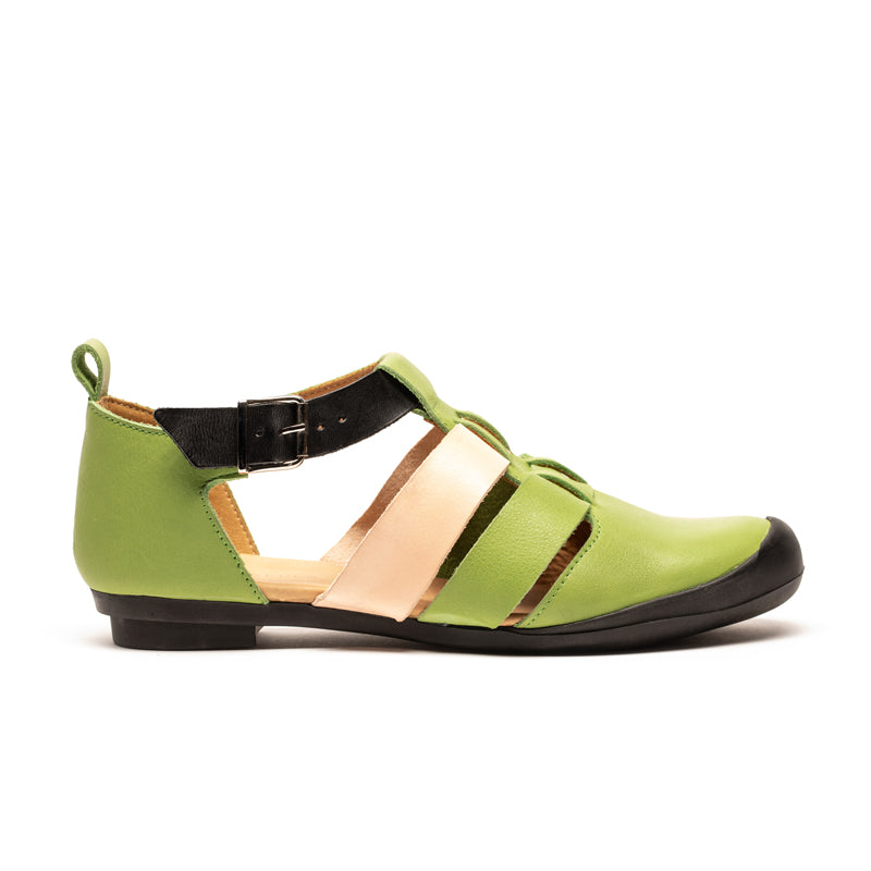MARINER Pesto | Green and Neutral Leather Sandals | Tracey Neuls