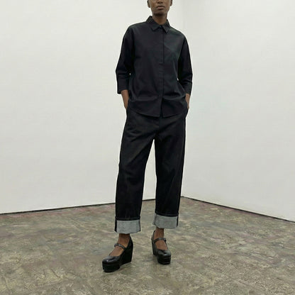 MARY JANE Black | Leather Wedge