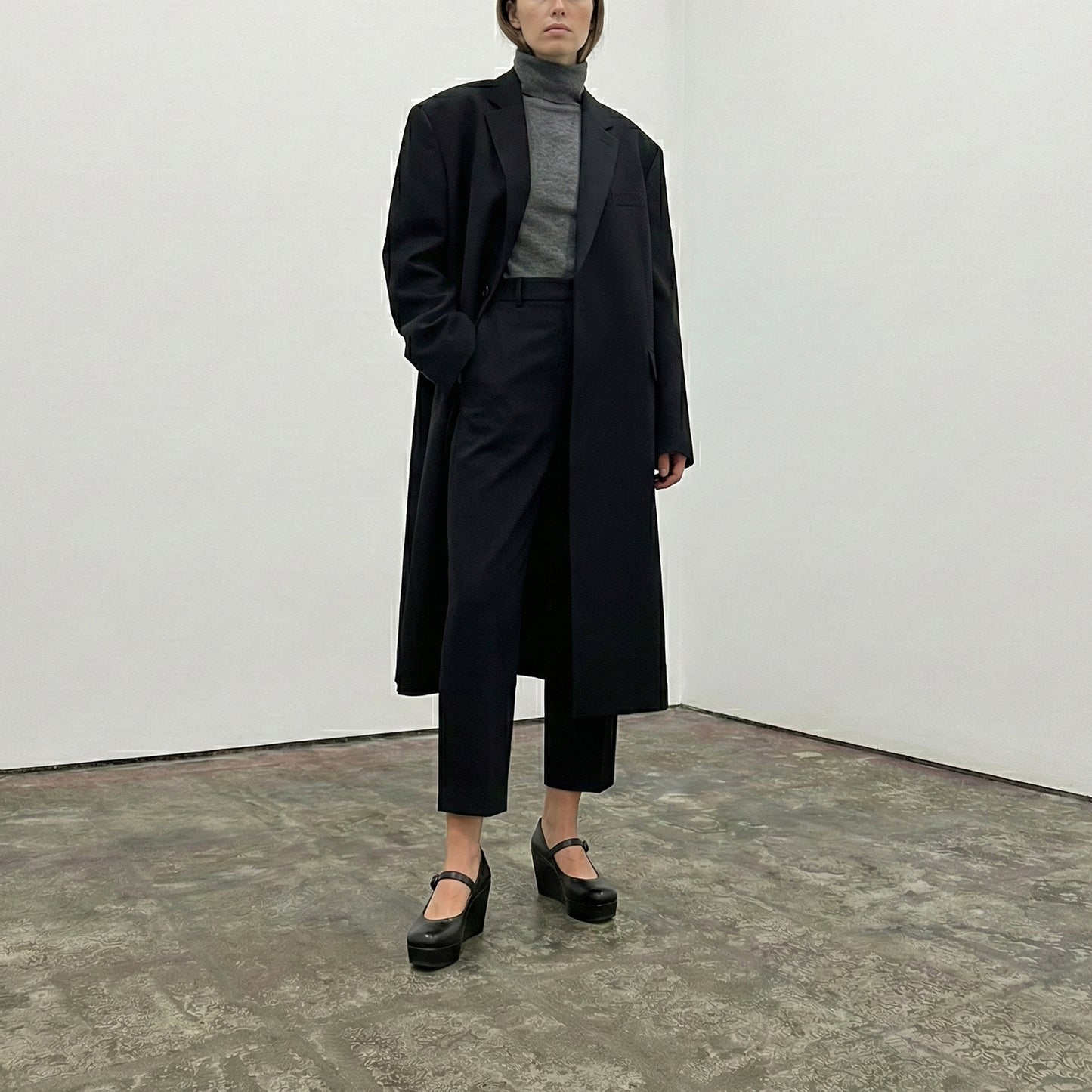 MARY JANE Black | Leather Wedge