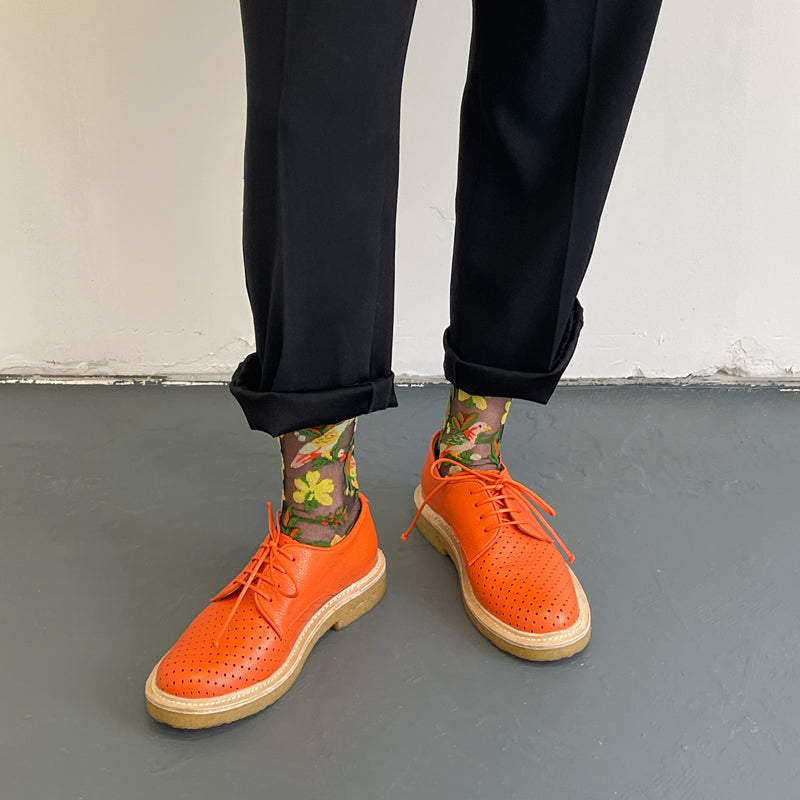 PABLO Mandarin | Leather Perforated Crepe Sole Derby | Tracey Neuls