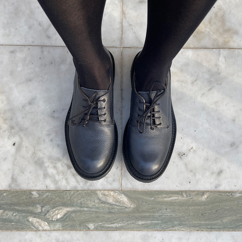 PABLO Midnight  | Women Navy Blue Crepe Sole Derbies | Tracey Neuls