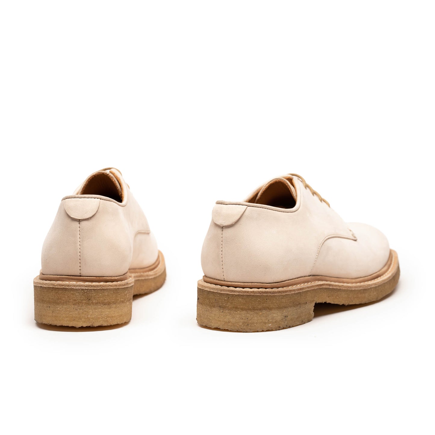 PABLO Powder | Light Pink Leather Crepe Sole Derbies | Tracey Neuls