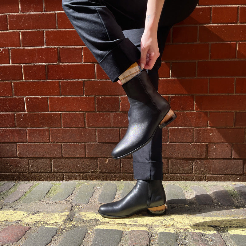 PATTI Smoke | Black Leather Ankle Boots | Tracey Neuls