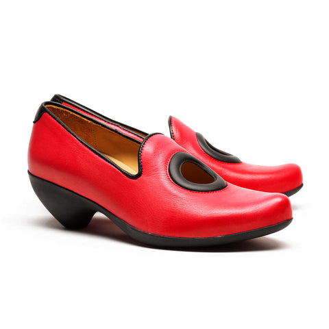 SS24 PEG Tomato | Red Leather Mid-Heel Pumps