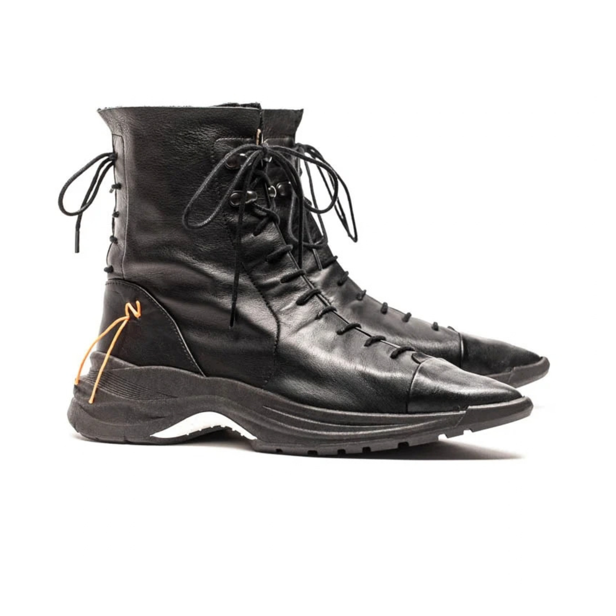 PUNK Black | Leather Sneaker Boots