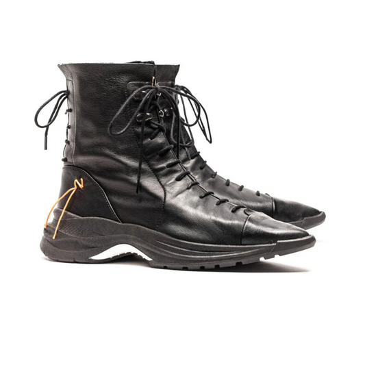 PUNK Black | Leather Sneaker Boots