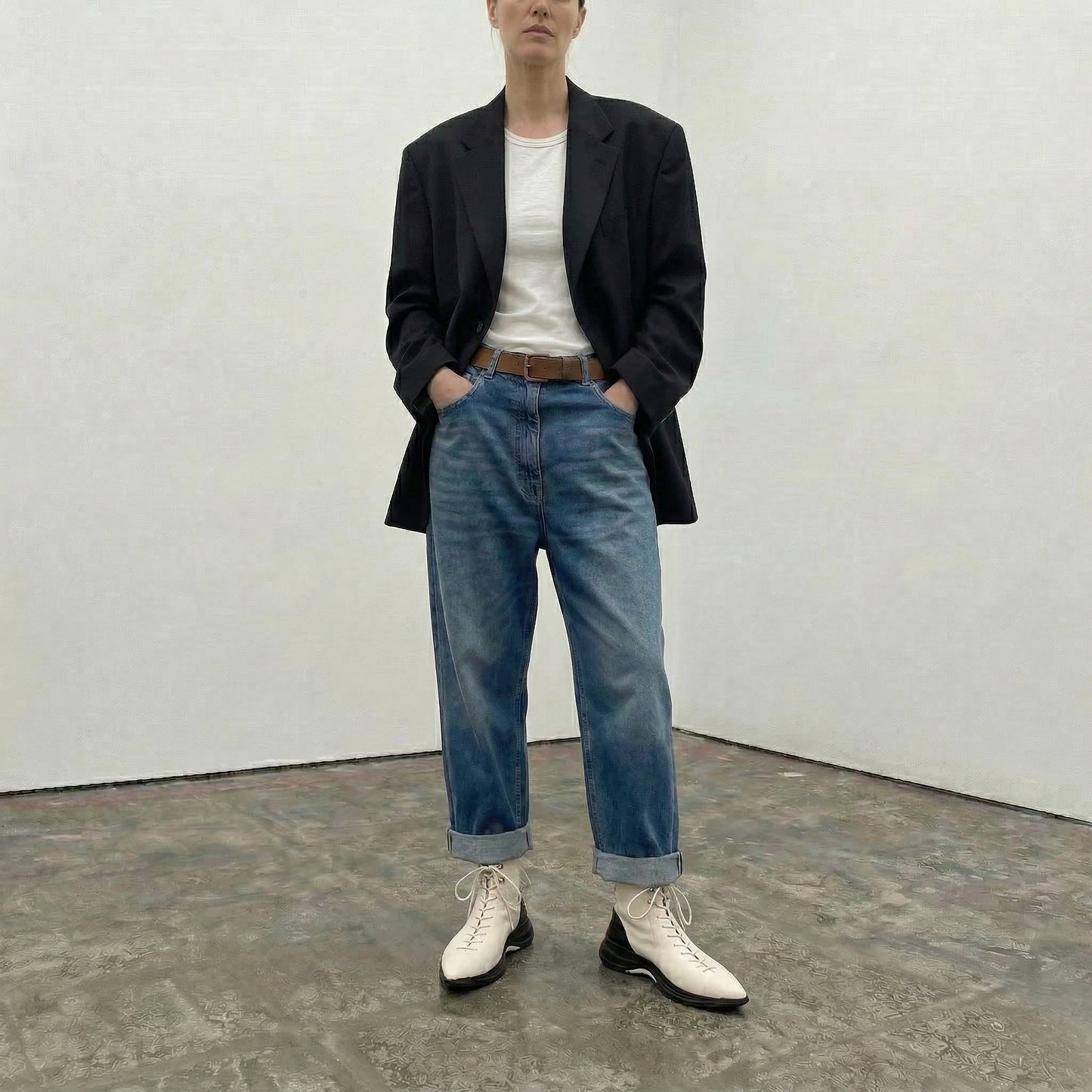 PUNK Parchment | Leather Sneaker Boots | Tracey Neuls
