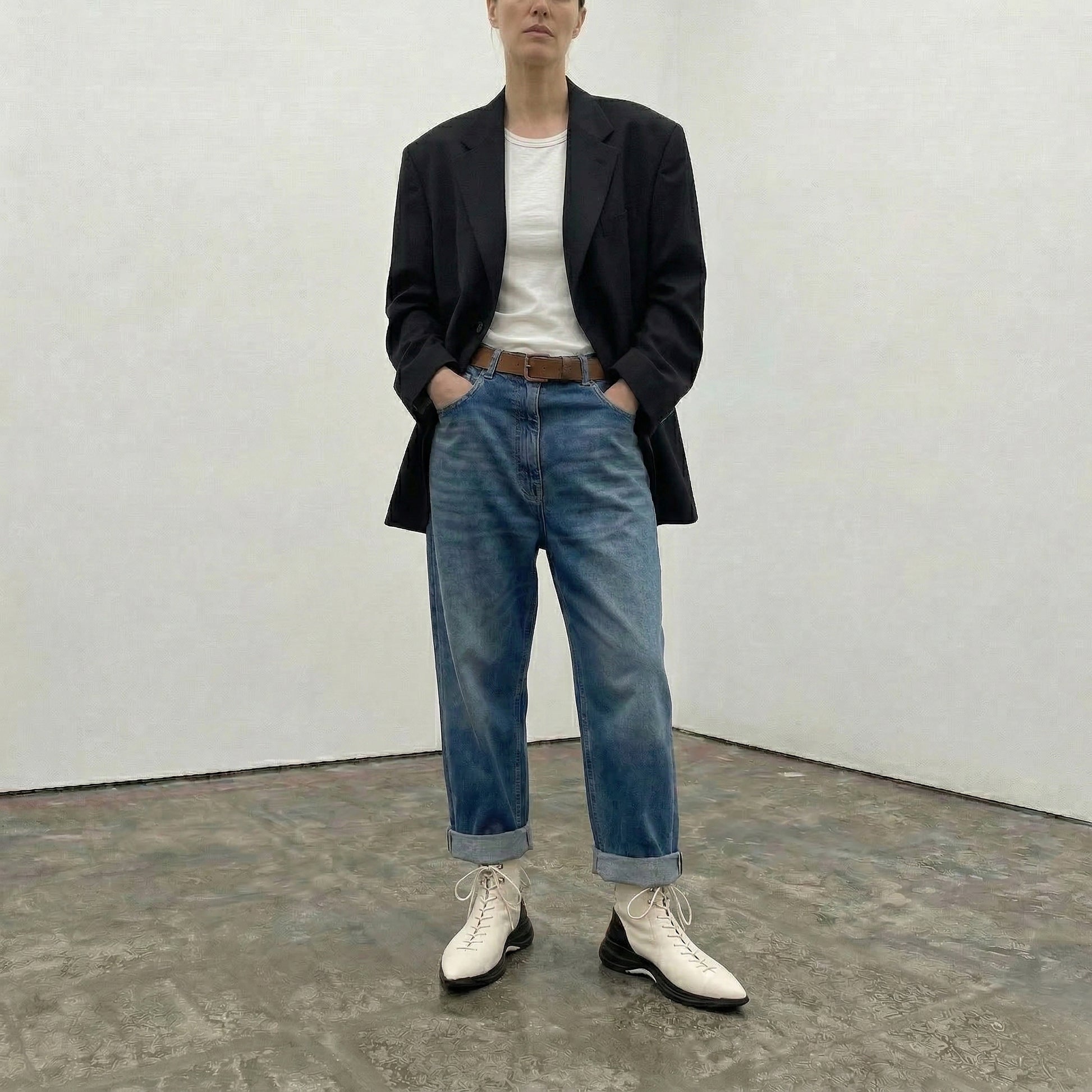 PUNK Parchment | Leather Sneaker Boots | Tracey Neuls
