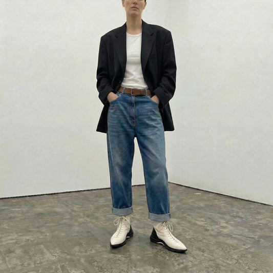 PUNK Parchment | Leather Sneaker Boots