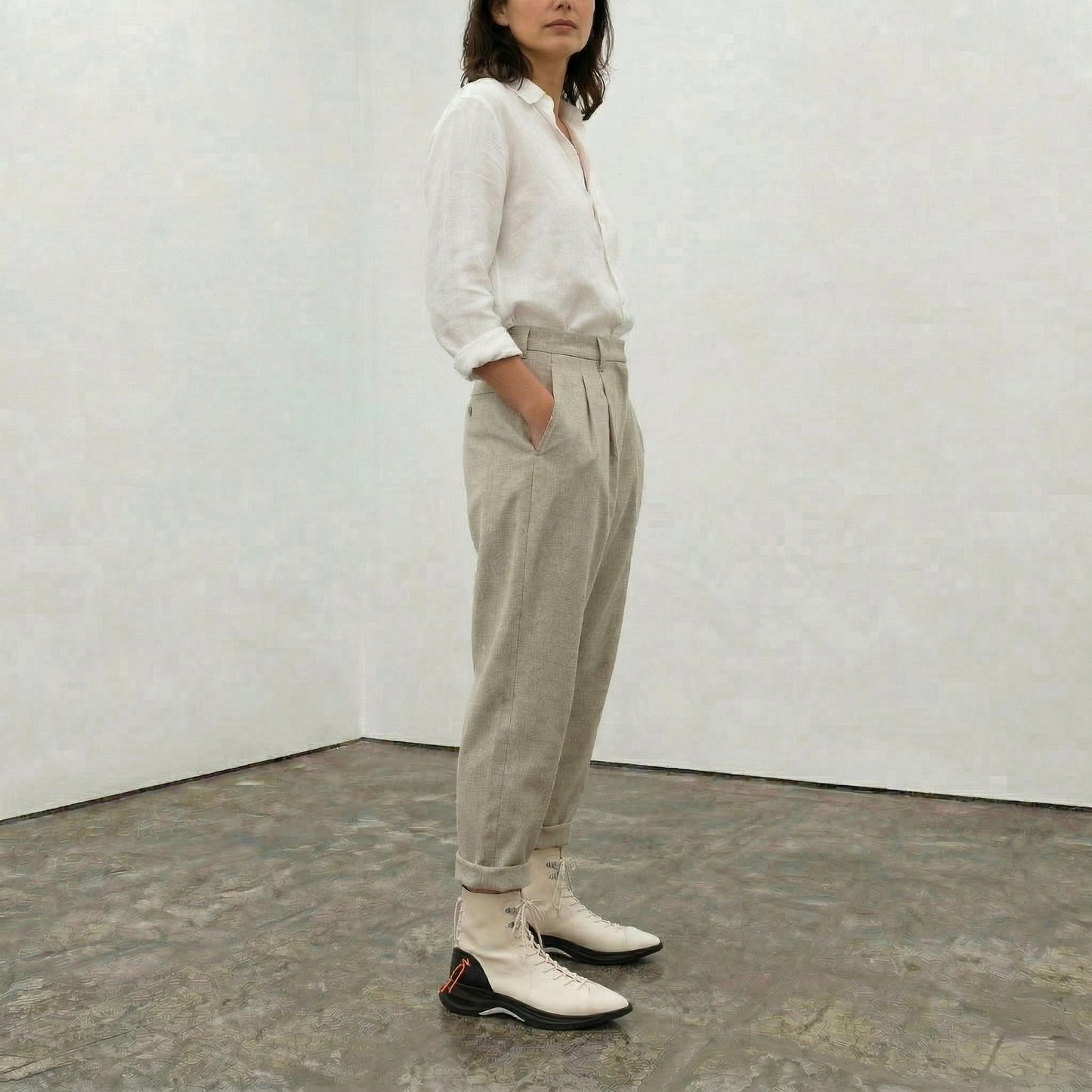 PUNK Parchment | Leather Sneaker Boots | Tracey Neuls
