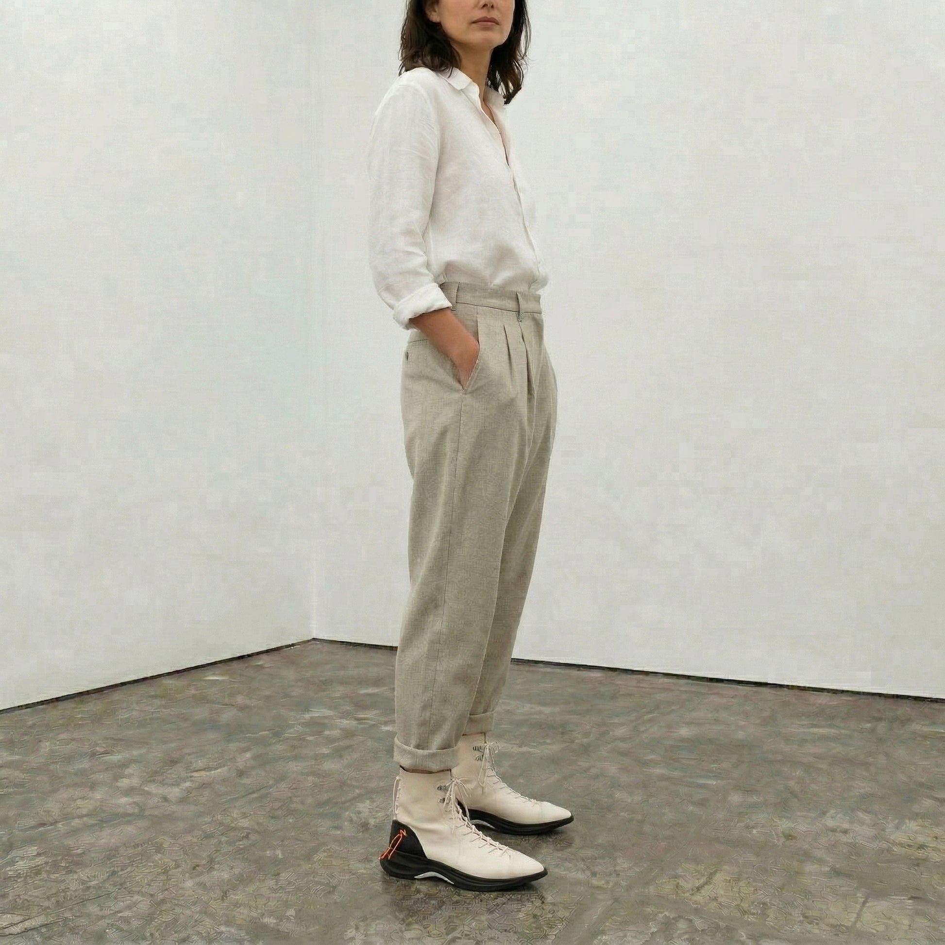 PUNK Parchment | Leather Sneaker Boots | Tracey Neuls