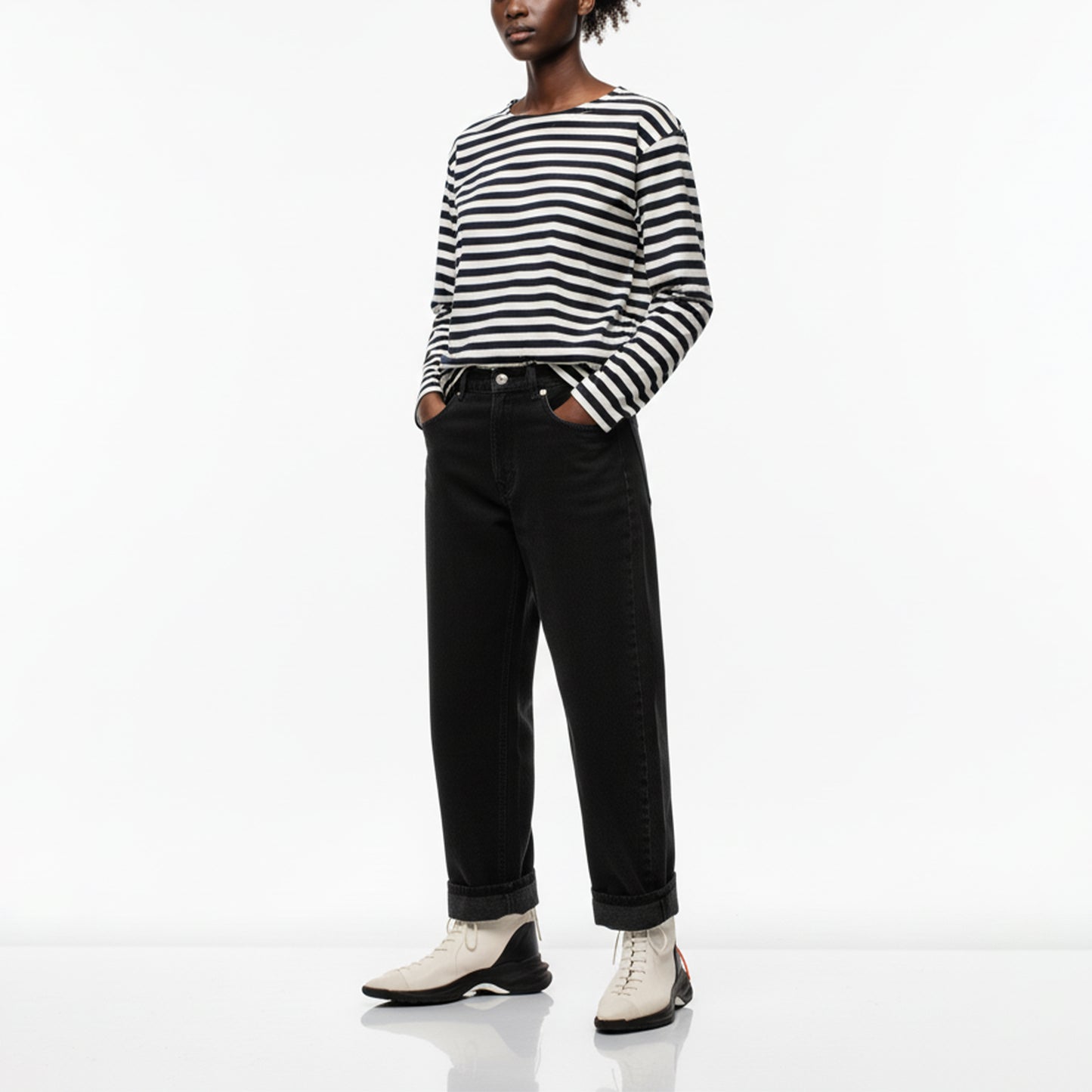 PUNK Parchment | Leather Sneaker Boots