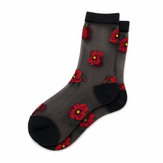 SOCKS Poppy | Black Sheer