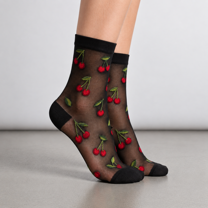 SOCKS Cherry | Black Sheer