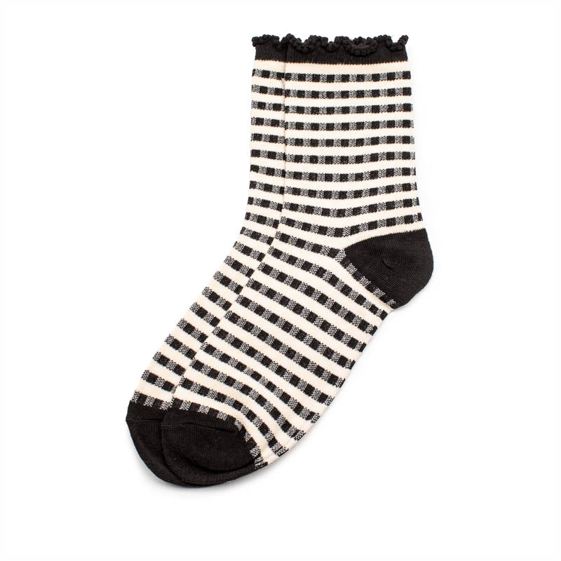 SOCKS Checkers | Black Cotton Blend