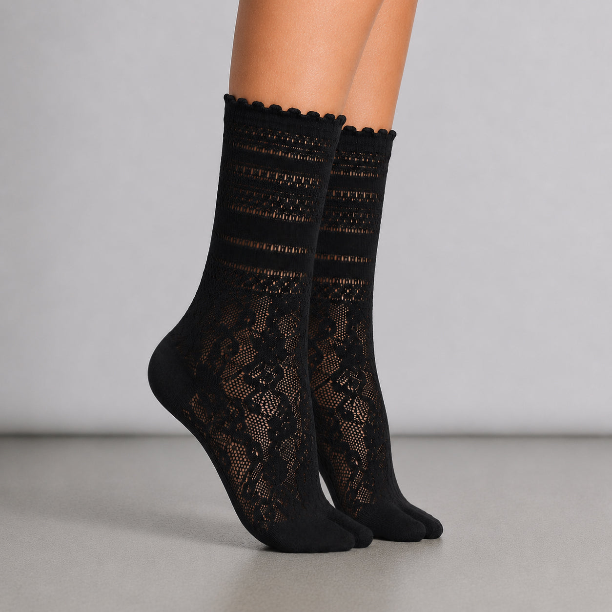 SOCKS Lace Black | Split Toe Sheer
