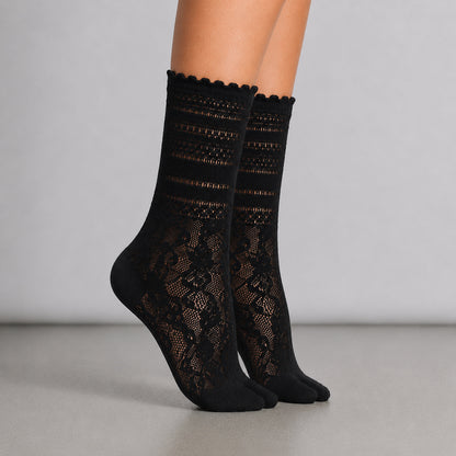 SOCKS Lace Black | Split Toe Sheer