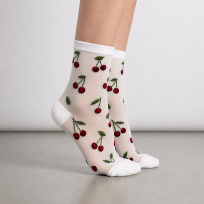 SOCKS Cherry | White Sheer