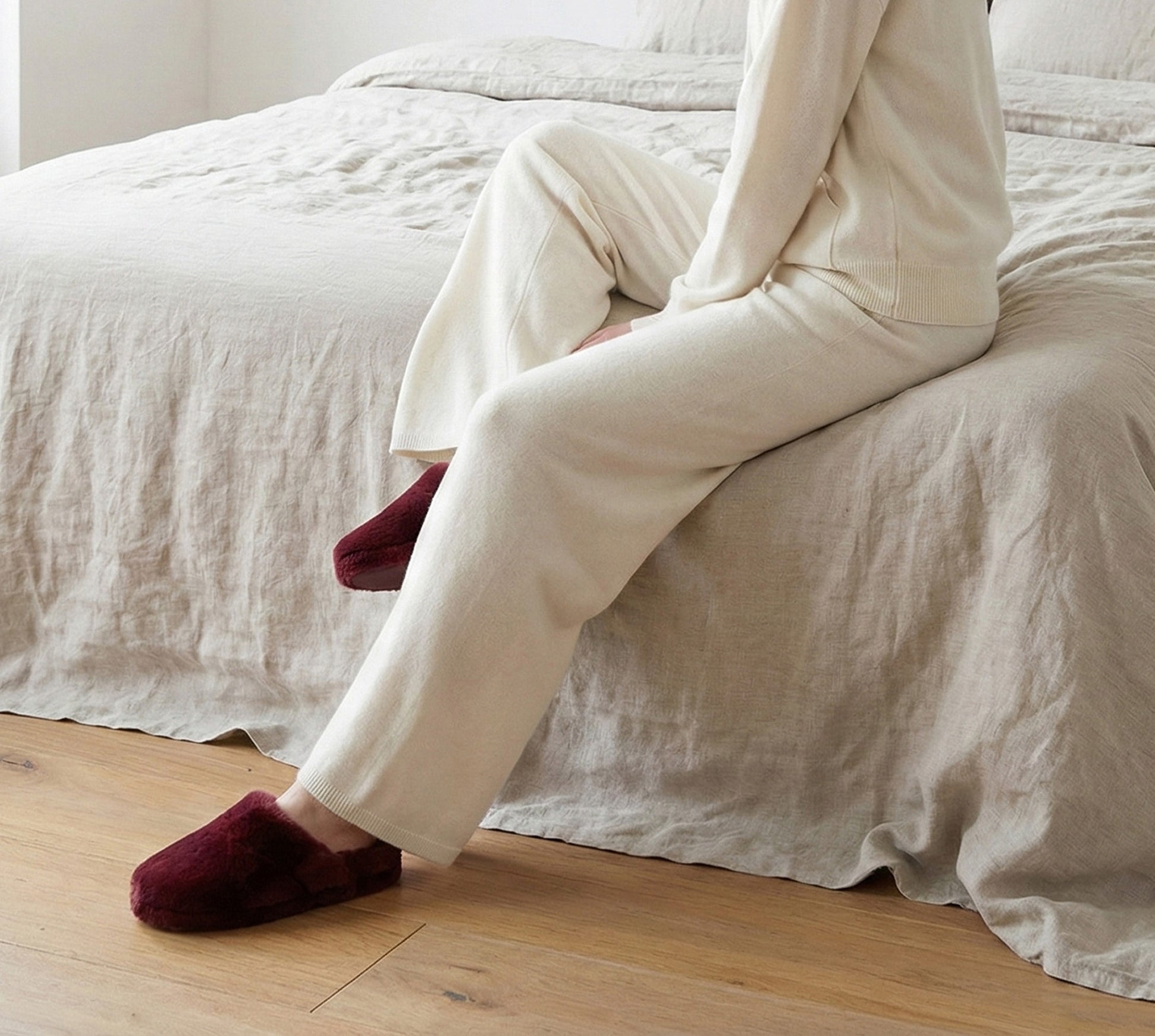 SLIPPERS Bordeaux | Shearling | Tracey Neuls