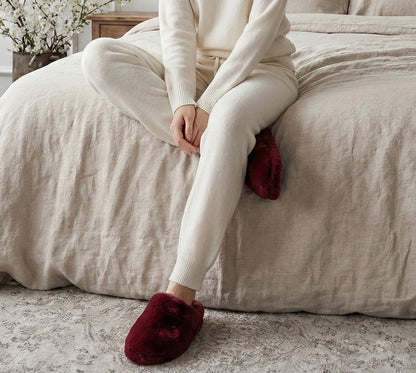 SLIPPERS Bordeaux | Shearling | Tracey Neuls