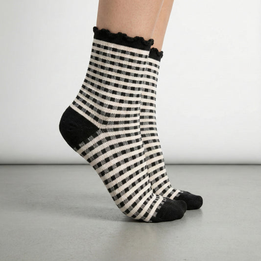 SOCKS Checkers | Black Cotton Blend
