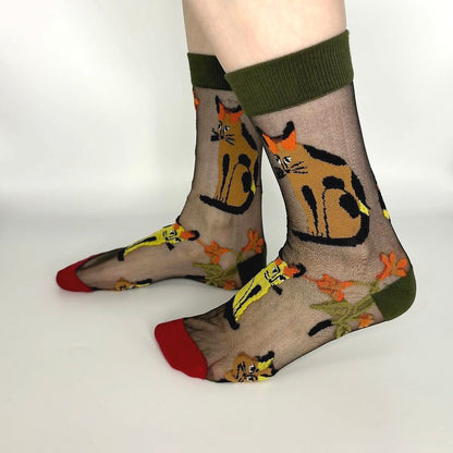 SOCKS Flower Field | Red Sheer | Tracey Neuls