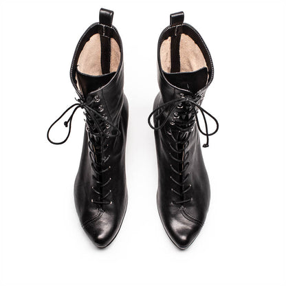 TANYA Smoke | Black Leather High Boots | Tracey Neuls