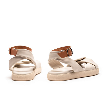 SS24 WRAP Off-White | Leather Sandals | Tracey Neuls