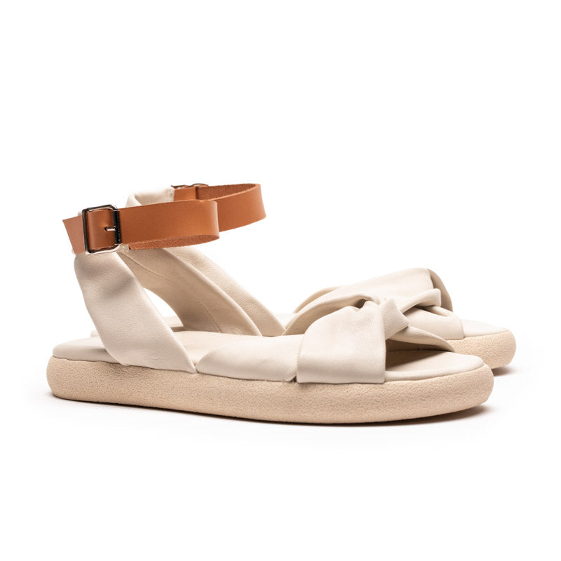 SS24 WRAP Off-White | Leather Sandals | Tracey Neuls