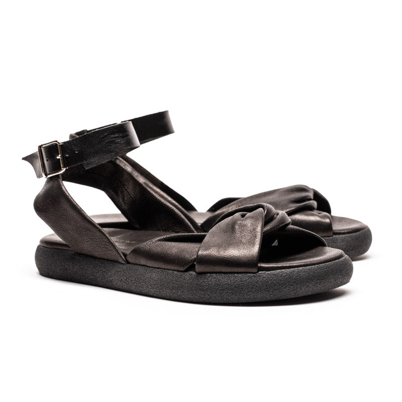 WRAP Smoke | Black Leather Sandals | Tracey Neuls