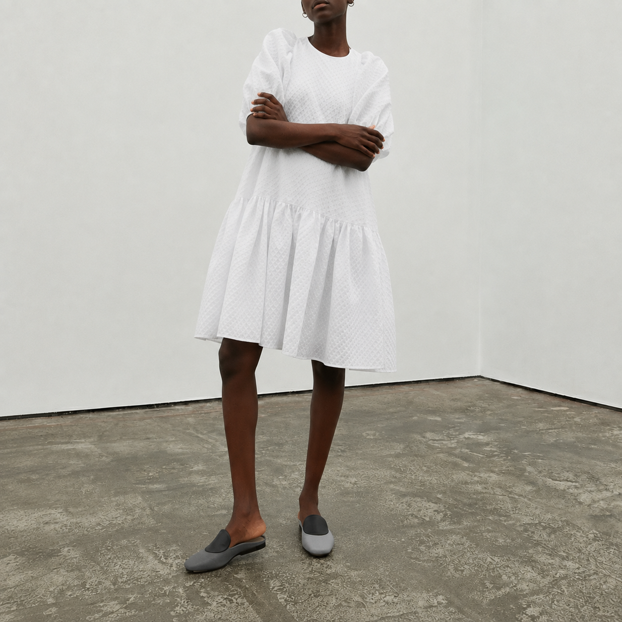 CUDDY DOT Greyscale |  Leather Slip On Mule