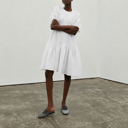 CUDDY DOT Greyscale |  Leather Slip On Mule