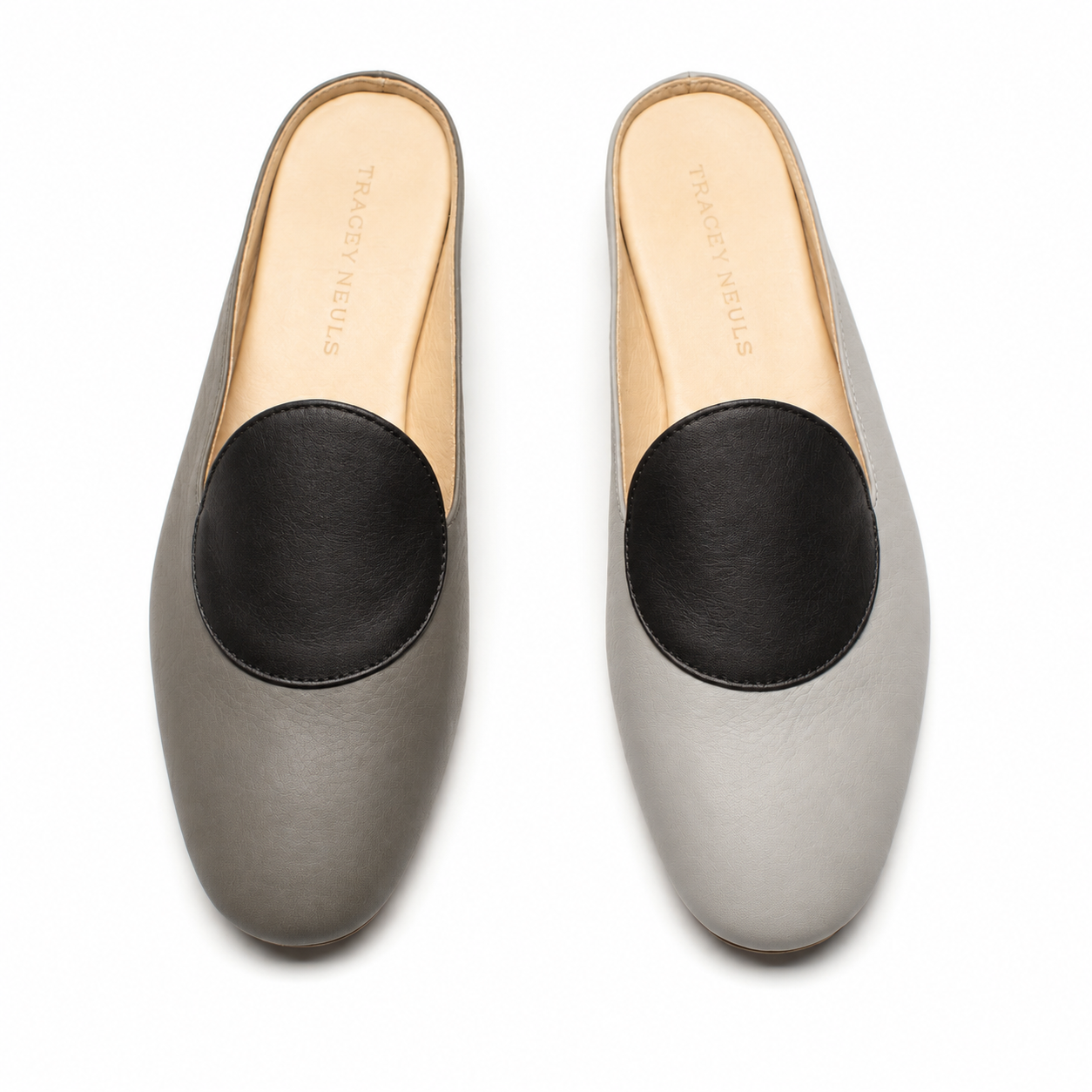 CUDDY DOT Greyscale |  Leather Slip On Mule