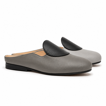 CUDDY DOT Greyscale |  Leather Slip On Mule