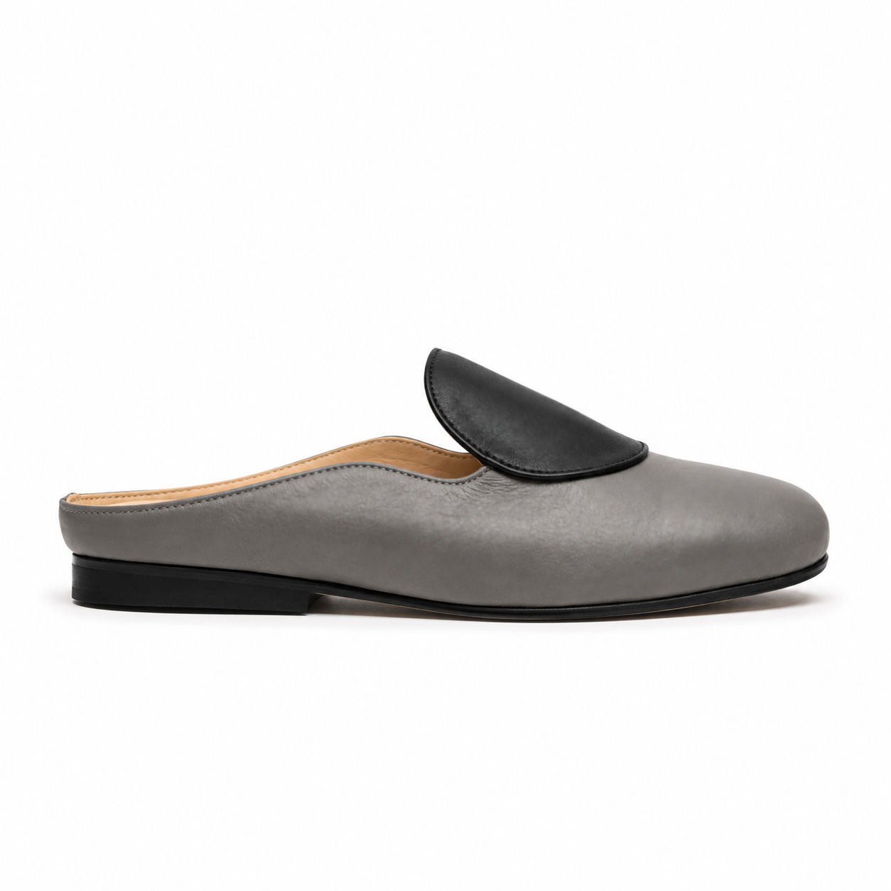 CUDDY DOT Greyscale |  Leather Slip On Mule