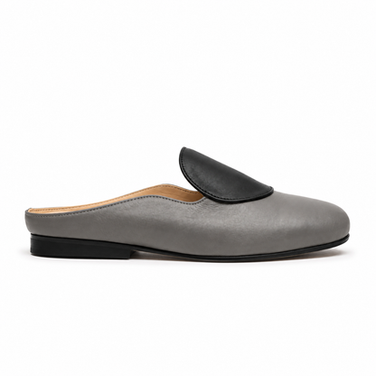 CUDDY DOT Greyscale |  Leather Slip On Mule