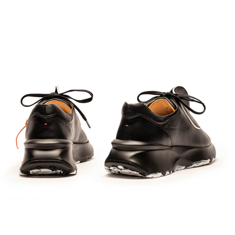 SS24 DOT Smoke | Black Leather Sneakers | Tracey Neuls