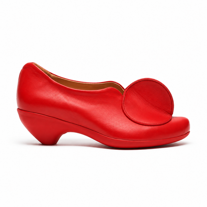 LOWTOP Red | Slip On Mid Heels